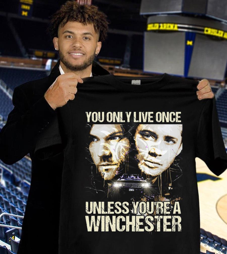 Mens You Only Live Once Unless Youre Sam & Dean Novelty Sweatshirt 