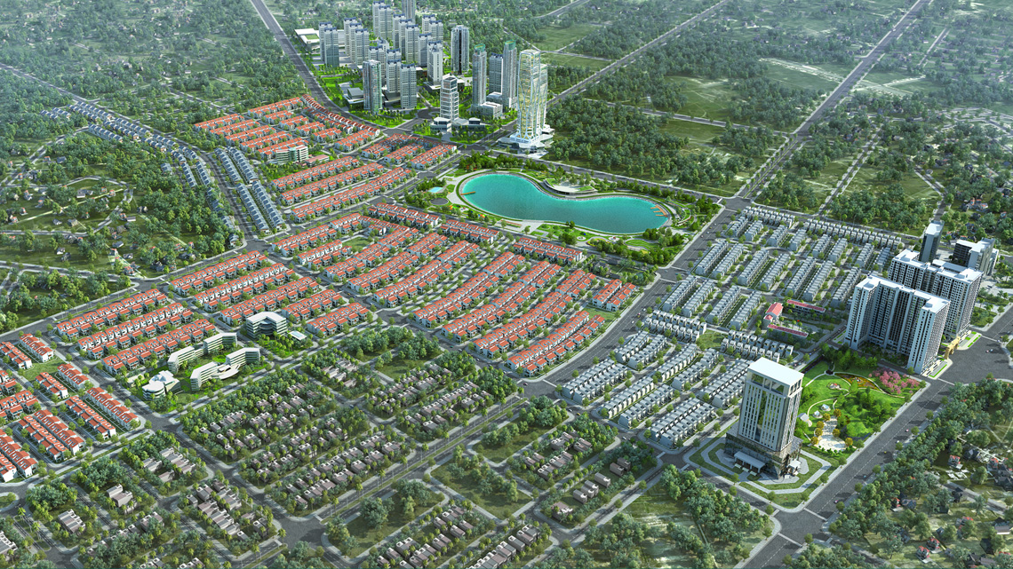 Phối cảnh tổng thể Khu đô thị mới Dương Nội