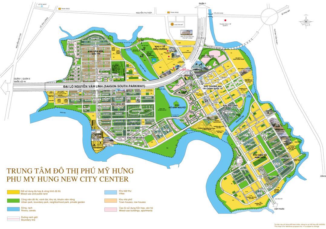 Bảng đồ quy hoạch tổng thể khu đô thị Phú Mỹ Hưng