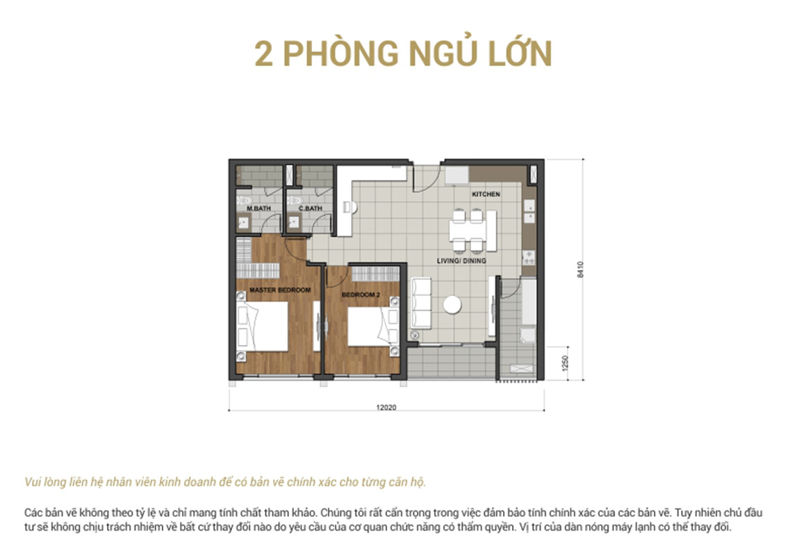 Thiết kế căn 2PN lớn – dự án Estella Height