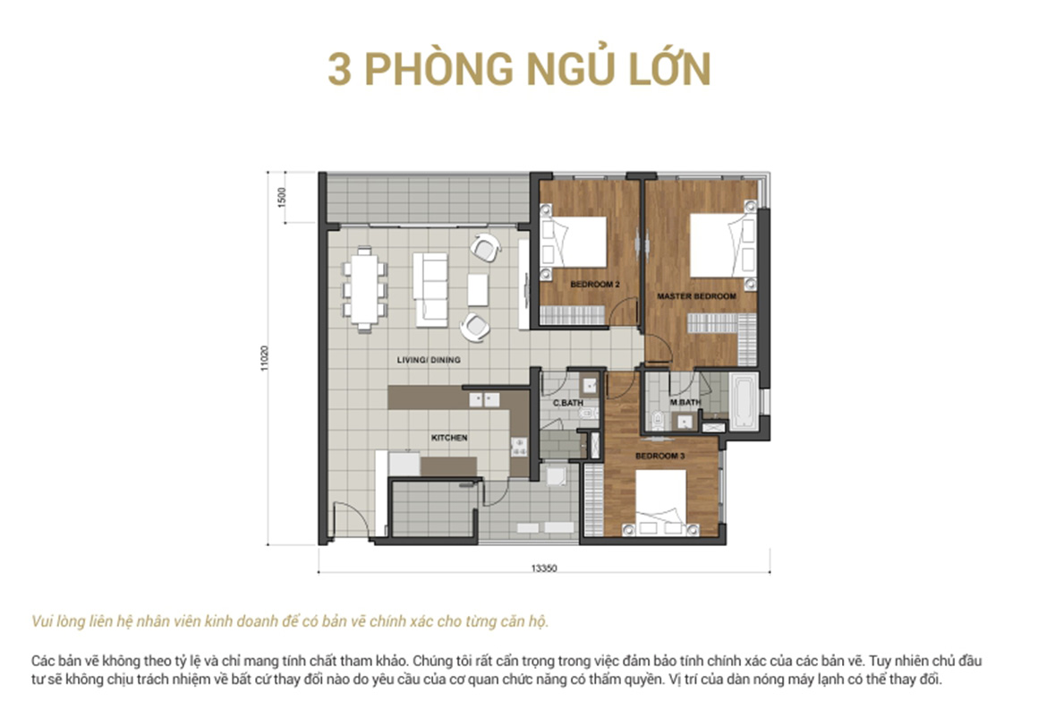 Thiết kế căn 3PN lớn – dự án Estella Height