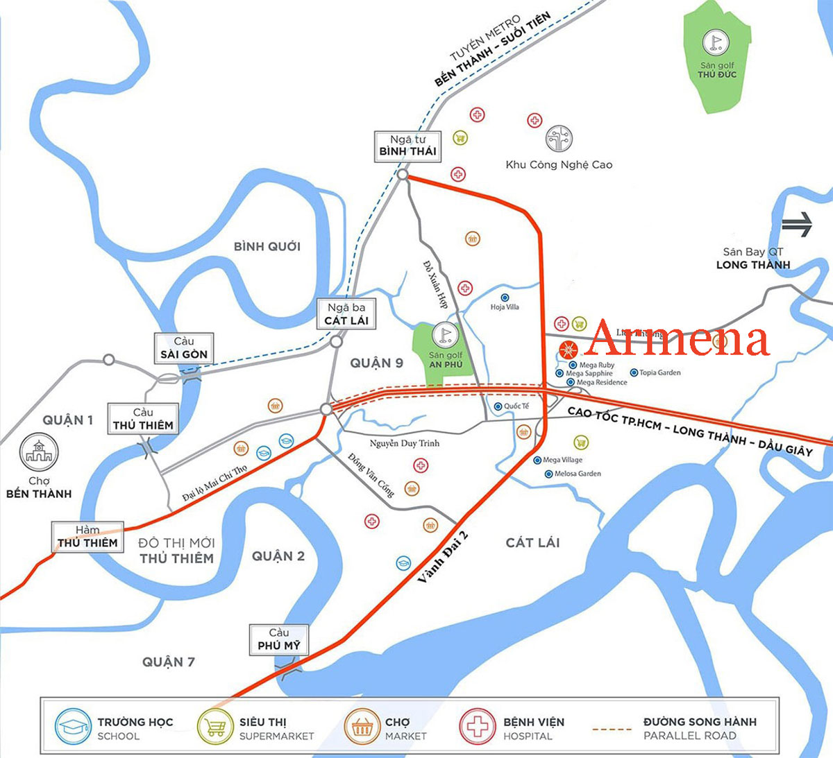Vị trí dự án biệt thự Armena Quận 9