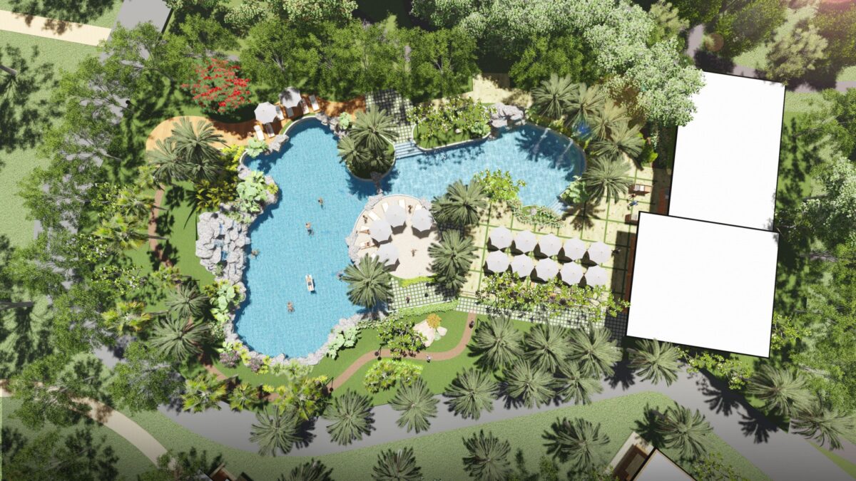 Hồ bơi phong cách resort dự án Palm Marina