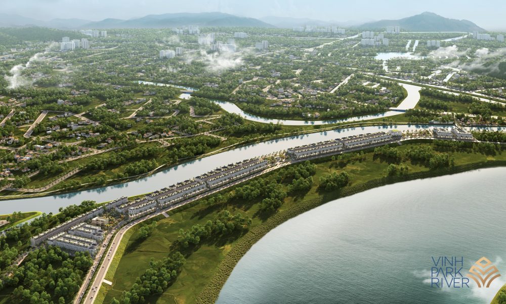 Phối cảnh dự án Vinh Park River nằm giữa sông Lam và sông Cầu Gãy, phía Nam TP. Vinh