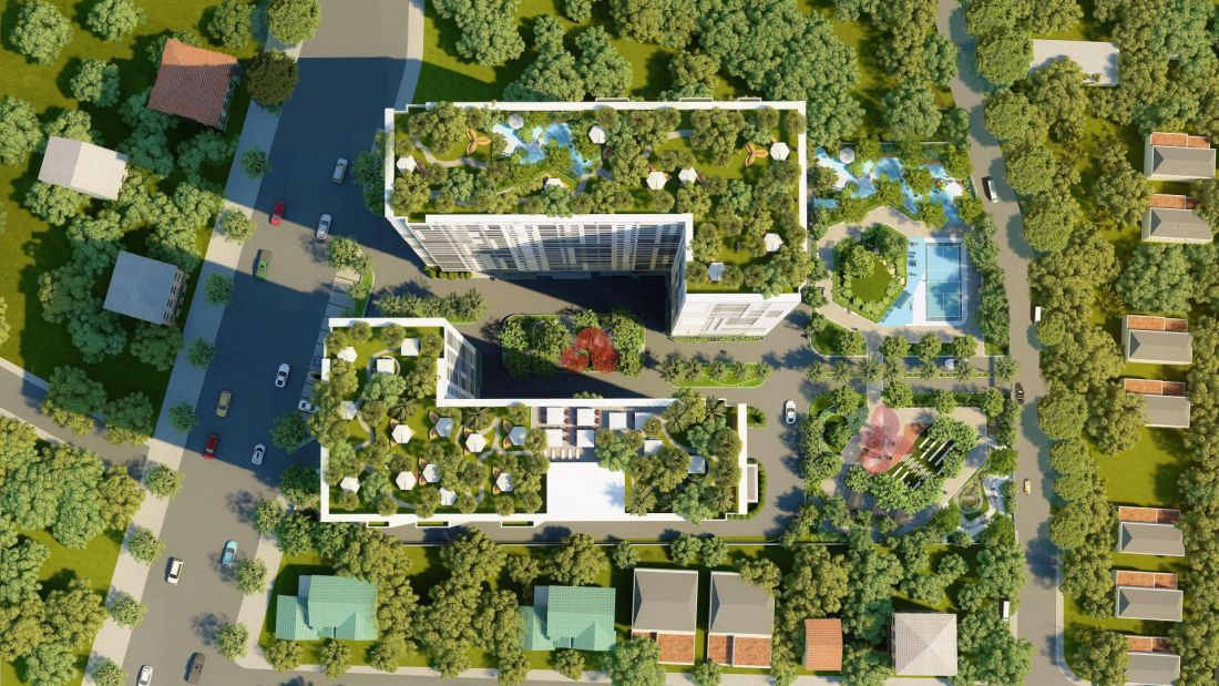 2 block của dự án Parkview Bình Dương đều có vườn sân thượng 