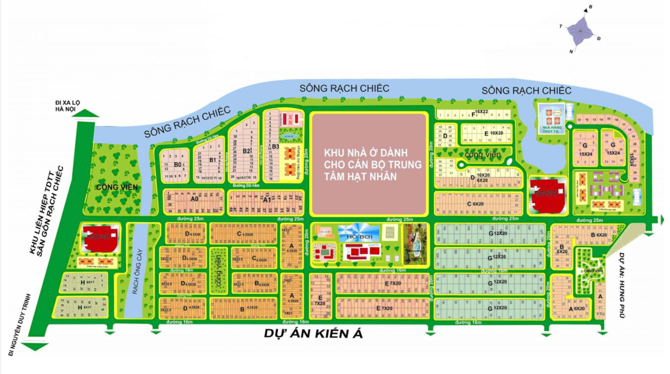 Quy hoạch phân khu trong khu dân cư Nam Long