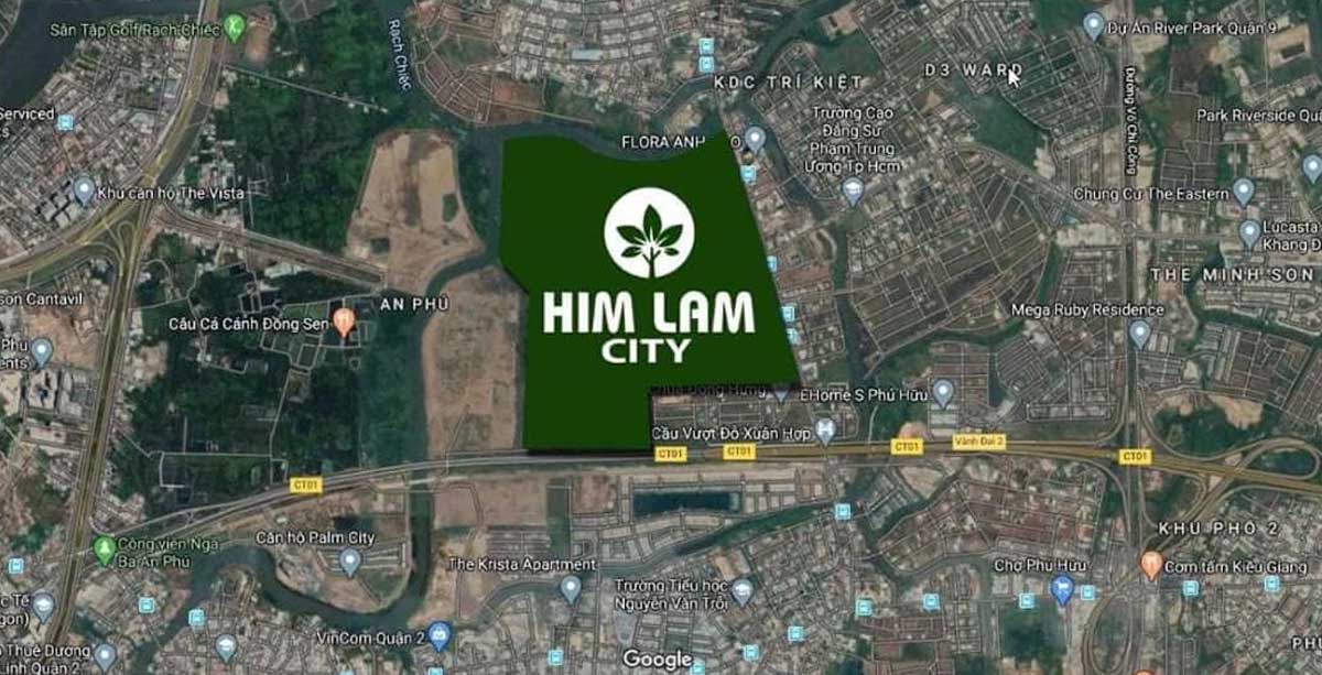 Vị trí khu đất dự án Him Lam City trên bản đồ