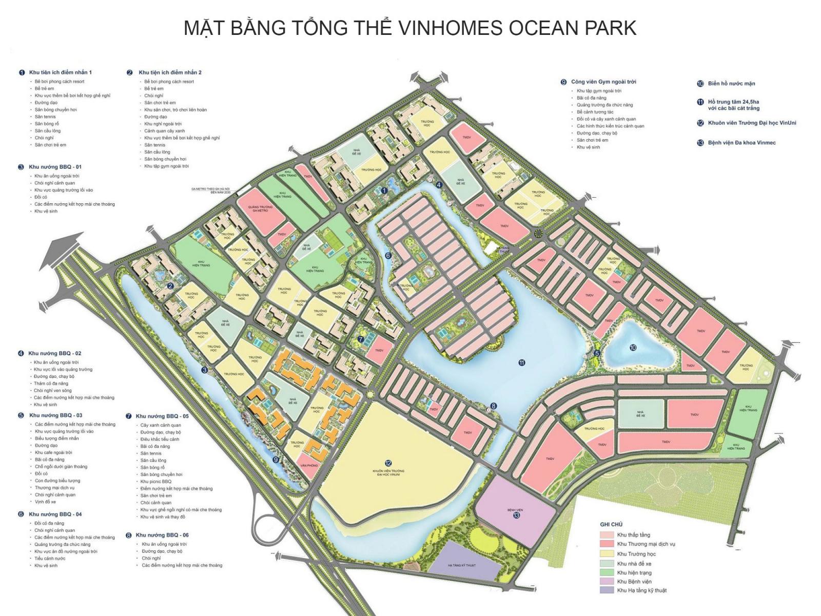 Mặt bằng tổng thể khu đô thị Vinhomes Ocean Park