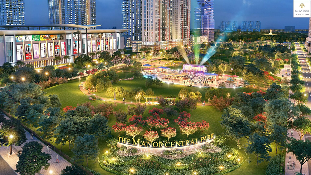Công viên trung tâm rộng 7.000 m² được coi là “trái tim xanh” của dự án