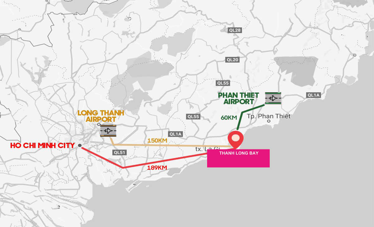 Vị trí dự án Thanh Long Bay