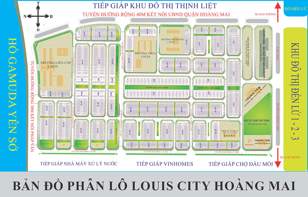 Mặt bằng tổng thể dự án Louis City Hoàng Mai