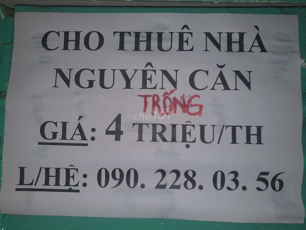 Cho Thuê Nhà Hẻm Xe Tải, Tr/Tâm Q.11, Ko Ngập