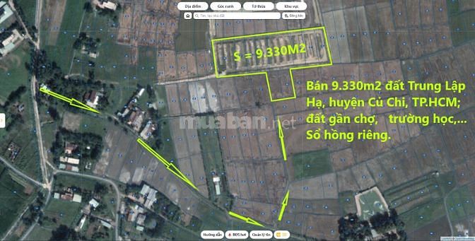 Bán 9.330 M2 Đất Xã Trung Lập Hạ, Huyện Củ Chi; Gần Chợ, Trường Học.