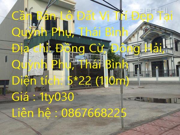 Bán Đất Tại Xã Đông Hải, Quỳnh Phụ, Thái Bình Diện Tích 110M2