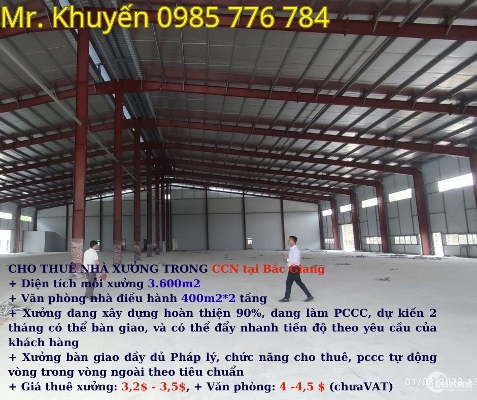 Cho Thuê Nhà Xưởng Từ 1.000M2 Đến 30.000M2 Tại Bắc Giang, Bắc Ninh