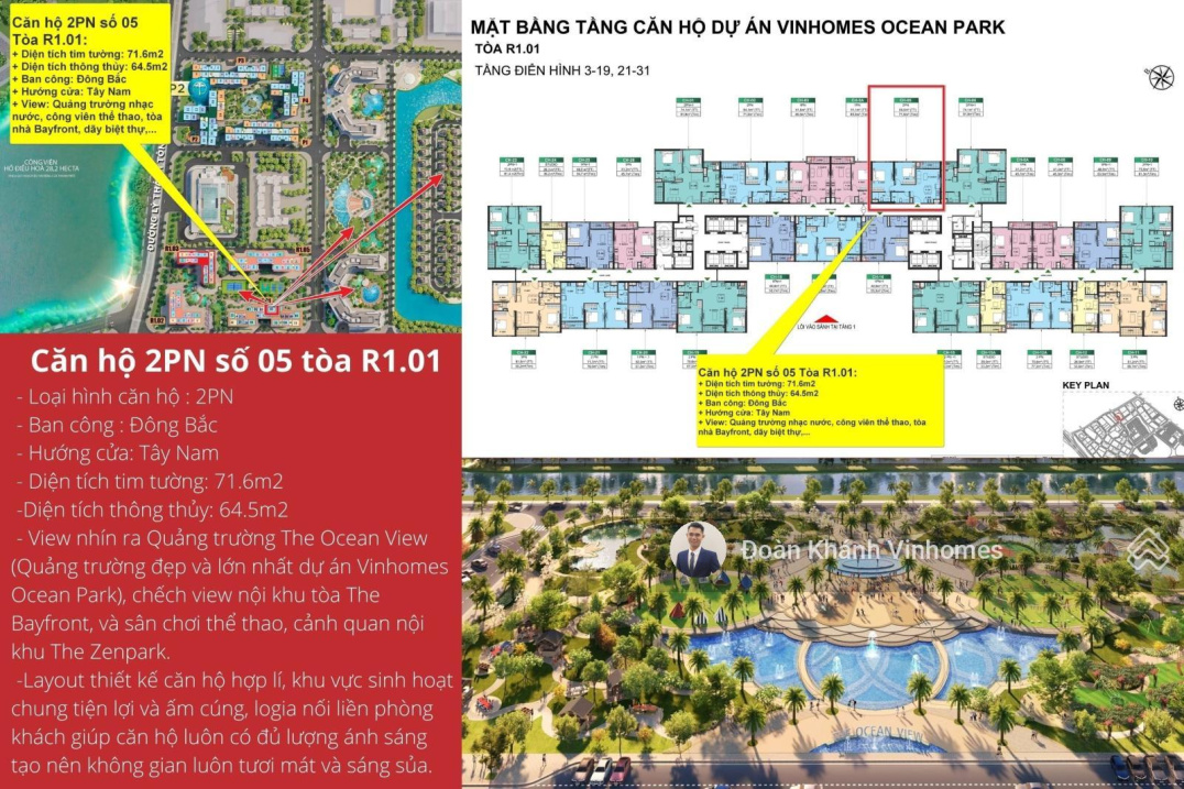 Căn Hộ Cao Cấp 2Pn 2Wc - The Zenpark View Quảng Trường Dubai - Ck 15.5% - Tặng 150Tr Lh: 0942 044 ***