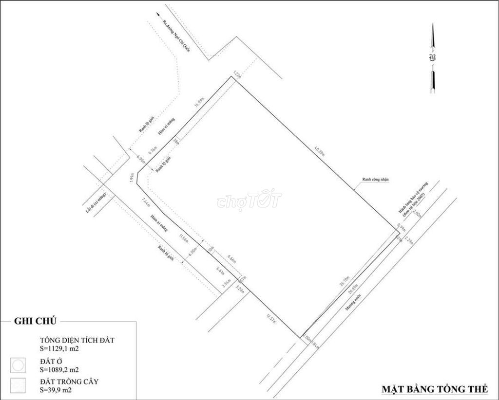 1089M2 Đất 95% Thổ Cư - 2 Mặt Tiền Đẹp - 33Tỷ - Tl