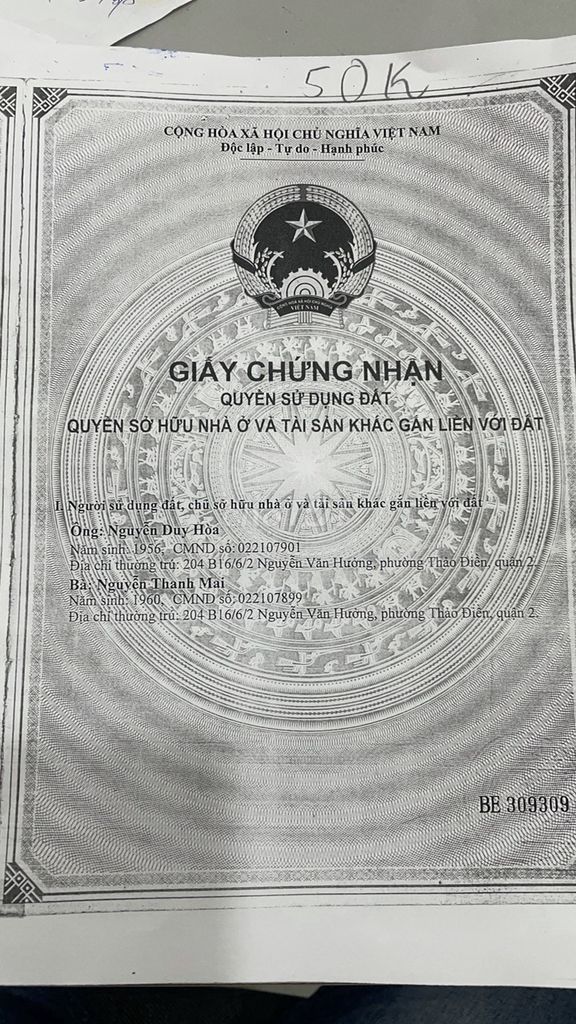 Bán 204B6/4/2 Nguyễn Văn Hưởng Quận 2 10X22M 3T