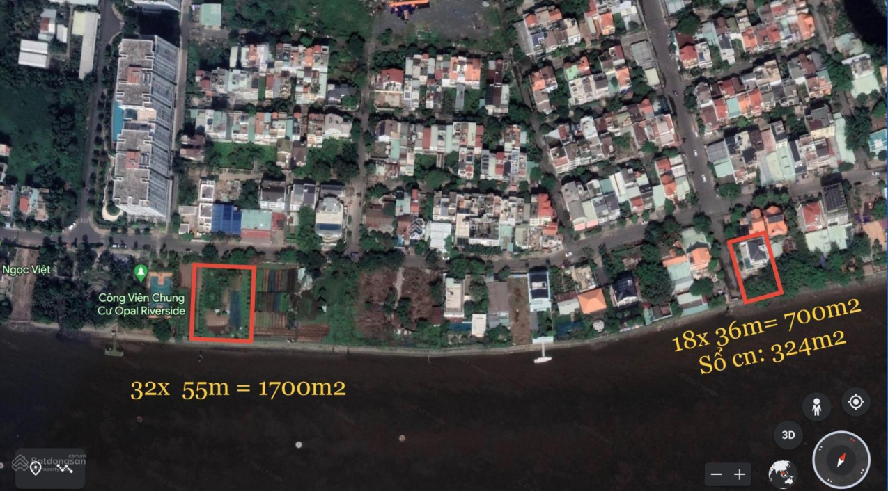 Đất Biệt Thự 12X 40M; 32X 55M Giáp Trực Tiếp Sông Sài Gòn, Khu Bên Sông - Gigamall Hbc