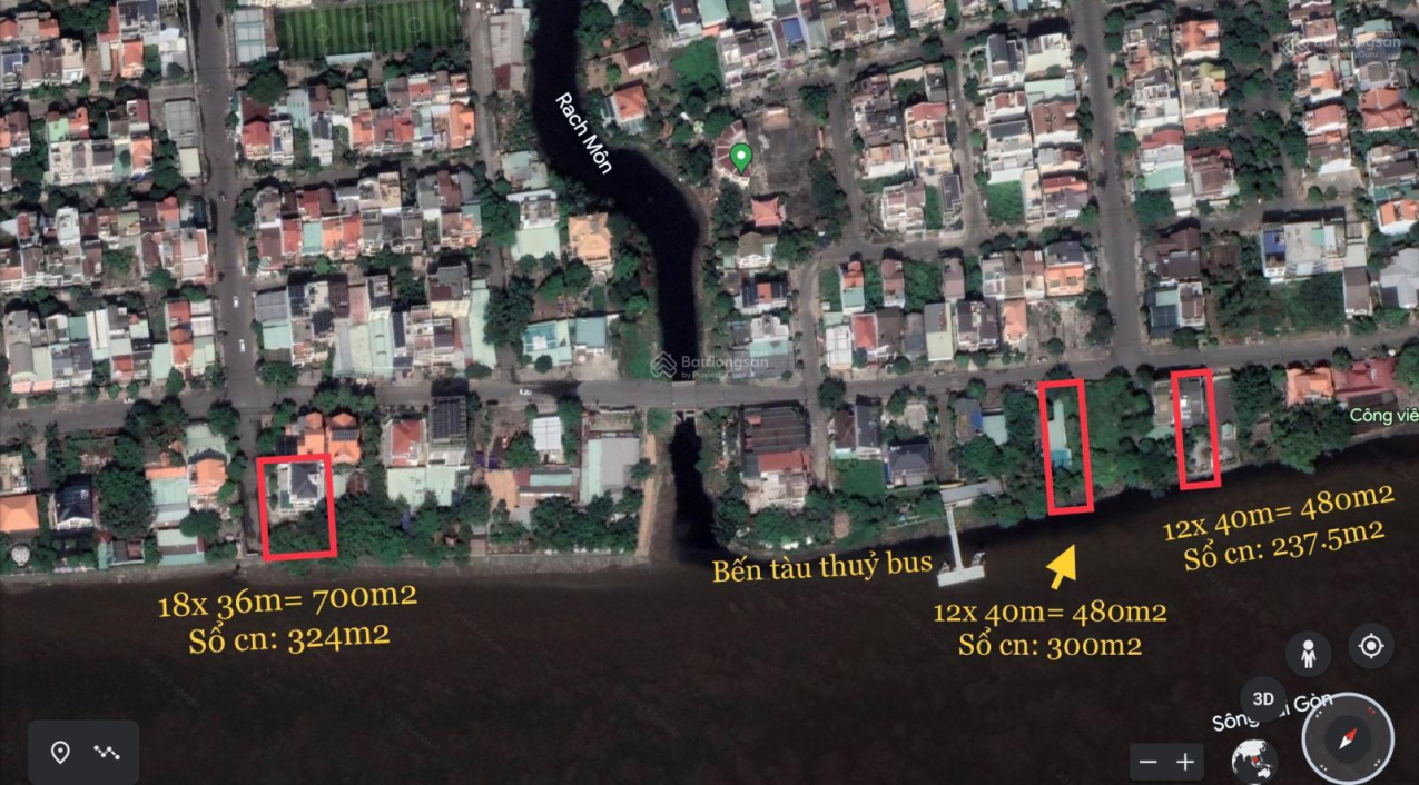 Đất Biệt Thự 12X 40M; 32X 55M Giáp Trực Tiếp Sông Sài Gòn, Khu Bên Sông - Gigamall Hbc