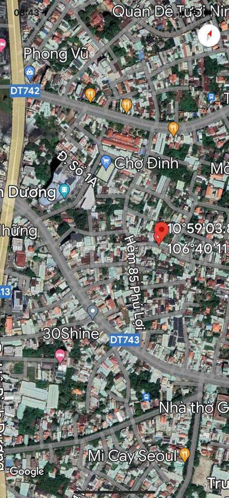 Đất + Nhà Mái Thái Phú Lợi Ngay Chợ Đình Dt 8 X 36M ( Nở Hậu 10M)