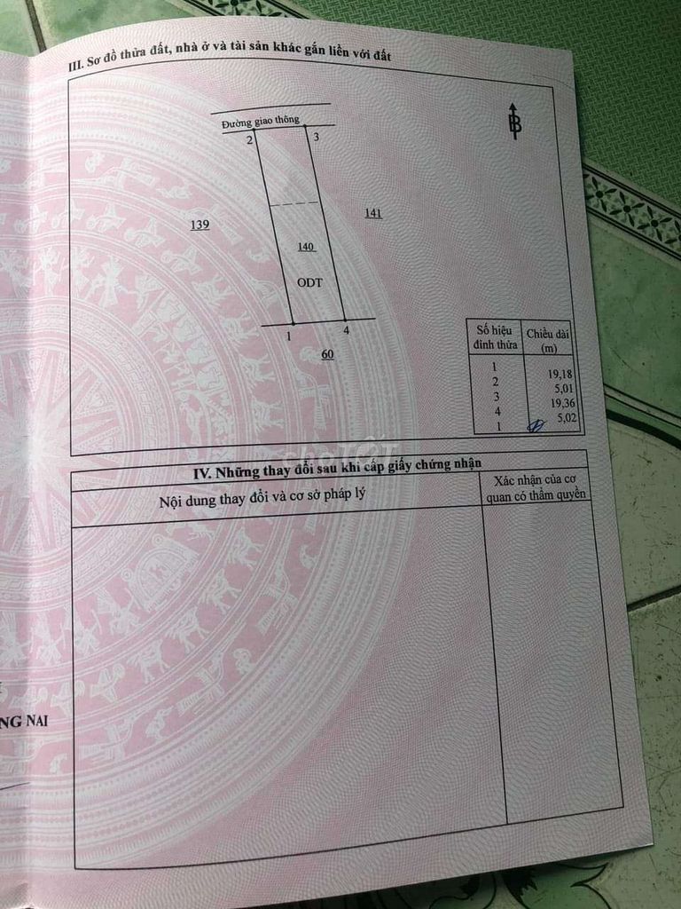 Đất Sổ Riêng Thổ Cư P. Tam Phước Tp Biên Hòa .-Giá Quá Rẻ 520Tr.