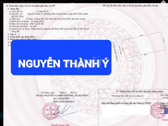 Bán Đất Đường Nguyễn Thành Ý. Hải Châu - Đà Nẵng