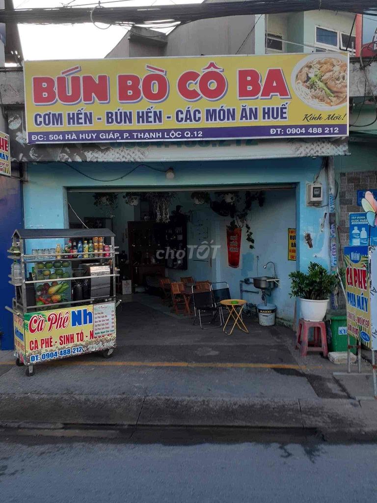 Cần Sang Mặt Bằng Kinh Doanh Búng Bò , Cafe Hà Huy Giáp Q 12 .