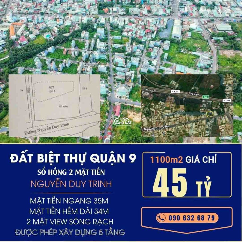 Bán Đất 2 Mặt Tiền Nguyễn Duy Trinh 1100M2 Quận 9