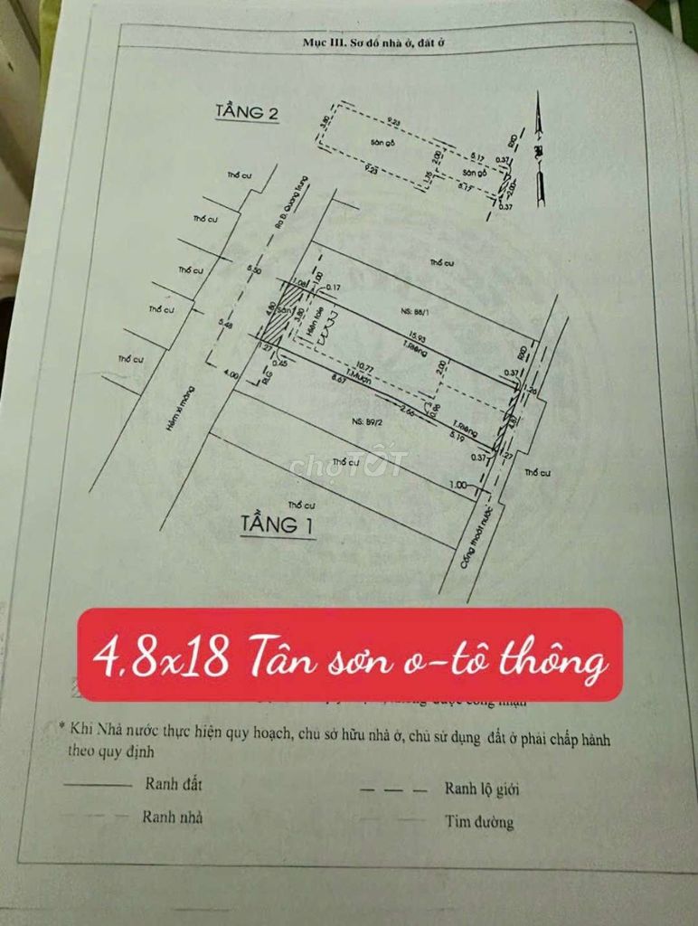 Nhà C4: 4,85X18M Đường Thông Bàn Cở Tân Sơn-P12
