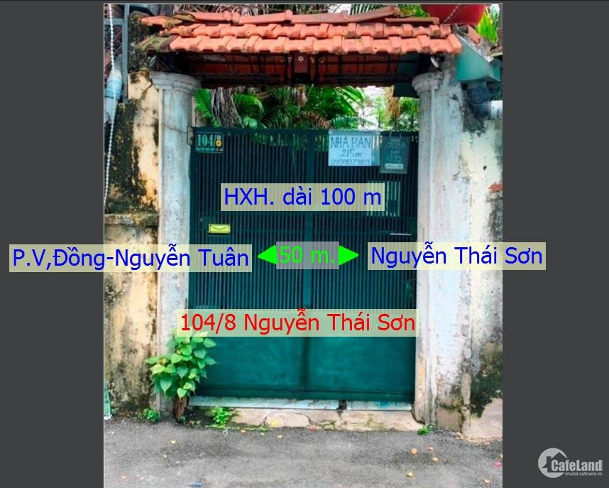 Chủ Đăng: Nhà Vườn 215M2/13 Tỷ, 104/8 Nguyễn Thái Sơn. P.03, Ngay Bv.175.