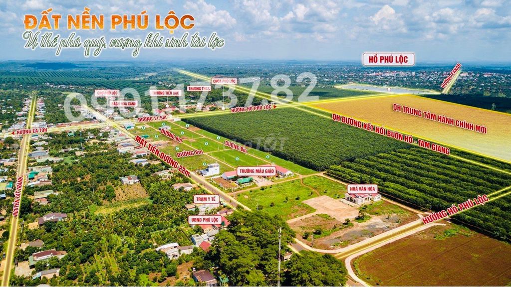 Bán Đất Khu Dân Cư Phú Lộc, Đaklak. Sổ Đỏ Chính Chủ Chỉ 550Tr/Lô 132M2