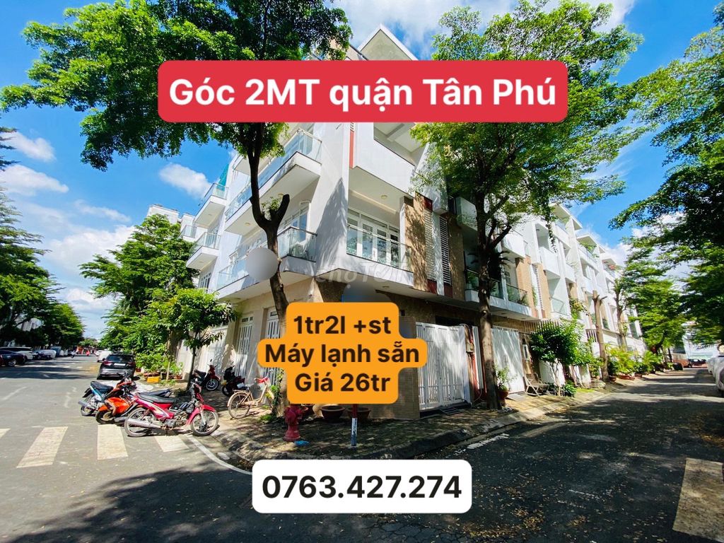 Cho Thuê Nhà Góc 2Mt Mặt Tiền Làm Văn Phòng Quận Tân Phú--Sẵn Máy Lạnh