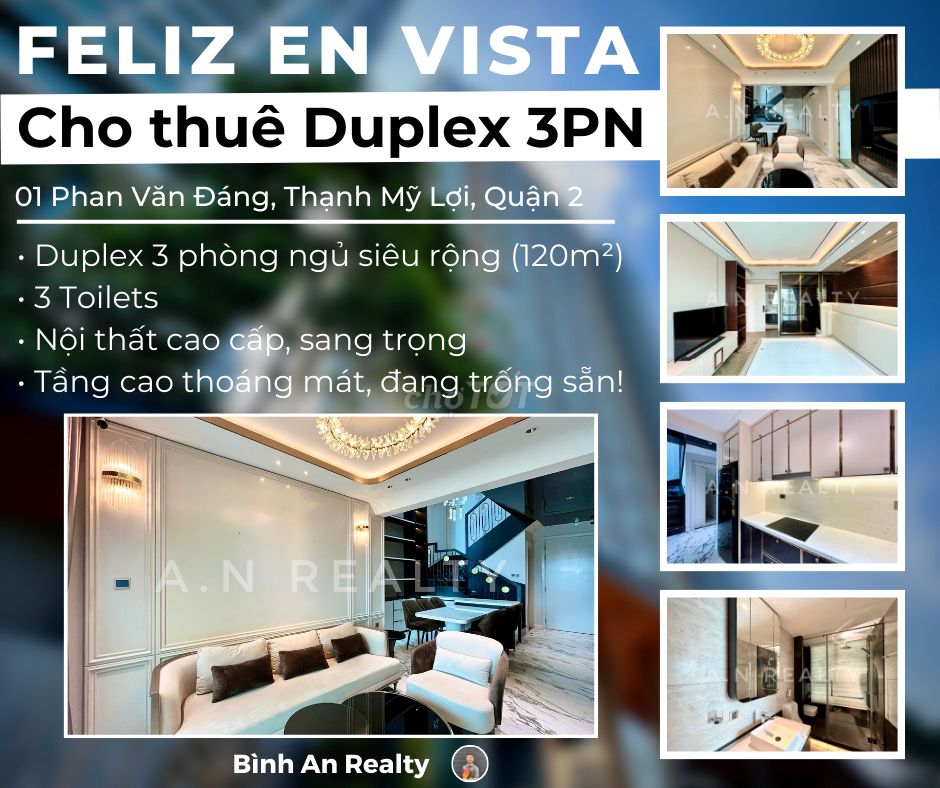 Feliz En Vista - Cho Thuê Duplex 3 Phòng Ngủ Thiết Kế Hiện Đại