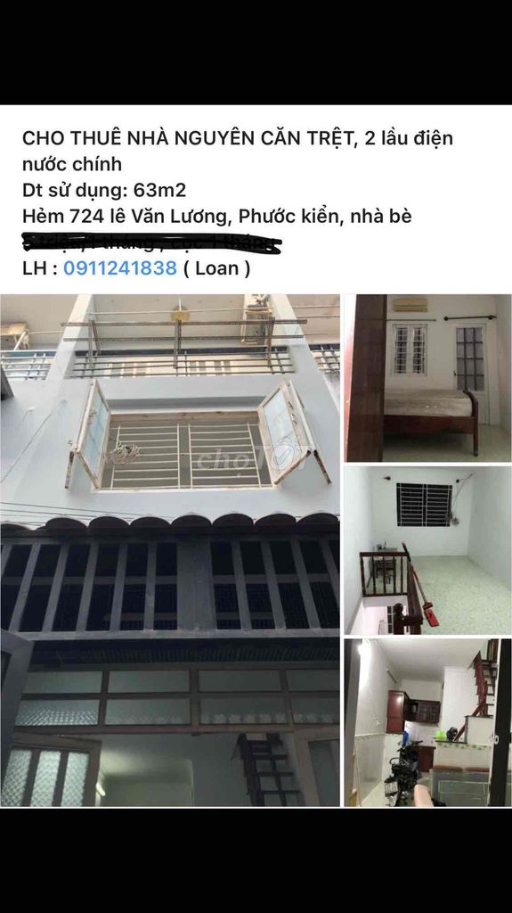 Nhà 2 Lầu 63M2 , Đường Lê Văn Lương, Phước Kiển, Nhà Bè