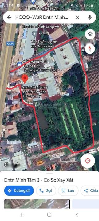 Bán Đất Kho Xưởng Biệt Thự Quốc Lộ 1A, Thủ Thừa, Long An 1,5 Ha Giá 50 Tỷ