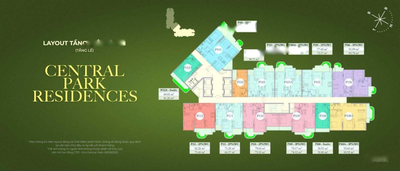 Bán Gấp Nhà Chung Cư Eco Central Park - Ecopark Vinh, 2 Phòng Ngủ, 40 M2, Giá 1.1 Tỷ Tại Vinh