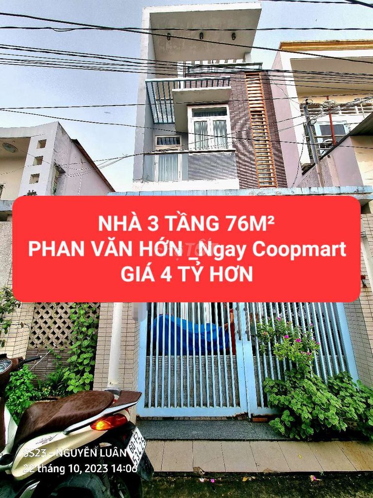 🟡🔴 Nhà 3Pn Phan Văn Hớn -76M² _Chỉ 4 Tỷ Hơn