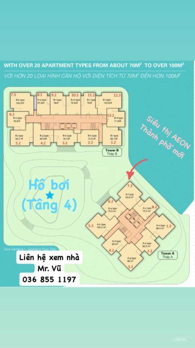 Cần Bán Gấp Căn Hộ Chung Cư Sora Gardens, 3 Phòng Ngủ, 86 M2, Giá 3.81 Tỷ