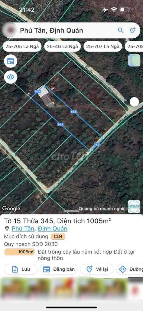 990Tr-Đất Vườn Sẵn Nhà Cấp 4, Tại Phú Tân, Định Quán, Shr, Chính Chủ