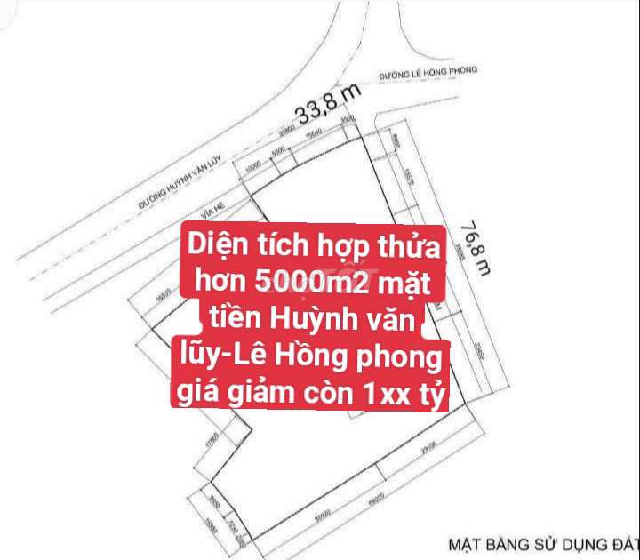 Hơn 5000M2 Huỳnh Văn Lũy-Lê Hồng Phong Tdm Vị Trí Siêu Đẹp Giá Rẻ 1Xx