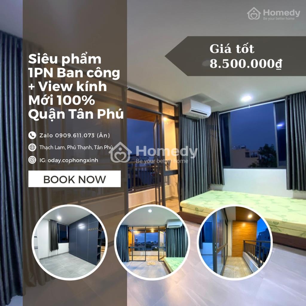 ✅ Penthouse 1Pn Mới 100%_Ban Công View Kính_35M2_Gần Luỹ Bán Bích - Nguyễn Sơn
