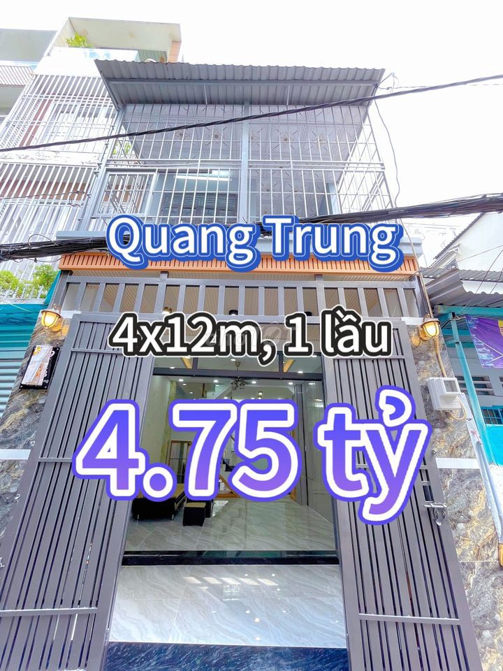 Nhà Đẹp 4X12M Quang Trung, Phường 10, Gò Vấp, 1 Lầu, Hẻm Taxi