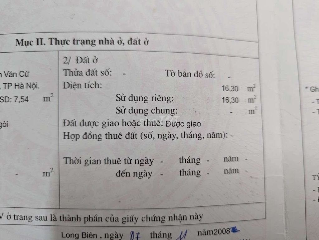 Chính Chủ Cần Tiền Bán Gấp Nhà Đất Ngõ Nguyễn Văn Cừ Long Biên