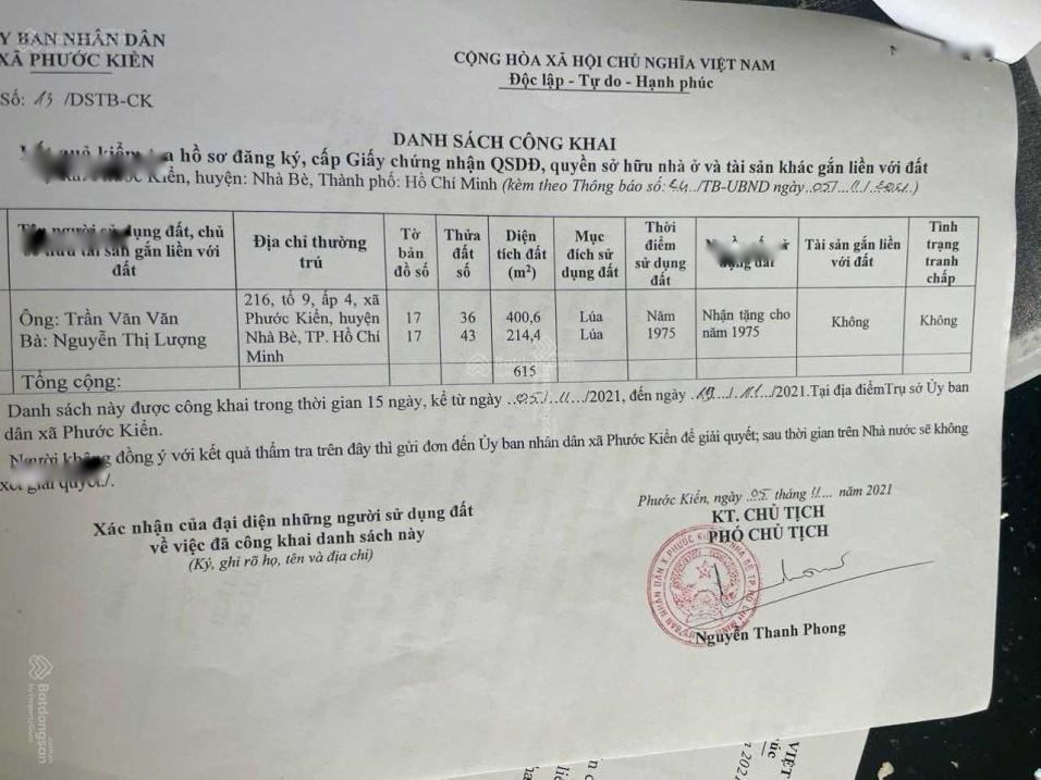 Chuyển Nhượng Lô Đất Sổ Riêng 2 M2, Mặt Tiền 12M Tại Nhà Bè - Tp Hồ Chí Minh, Giá 20 Tr