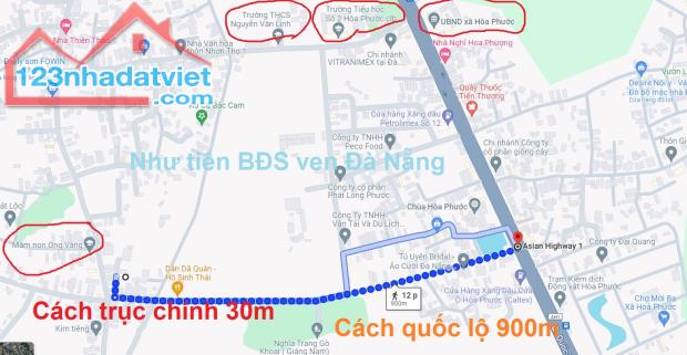 Bán Đất Hòa Phước, Hòa Vang, Đà Nẵng Đường Ô Tô Cách Quốc Lộ 900M Chỉ 9Xx