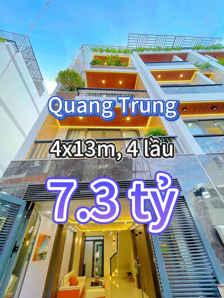 Nhà Đẹp 4X13M Quang Trung, Phường 12, Gò Vấp, 4 Lầu, Full Nội Thất