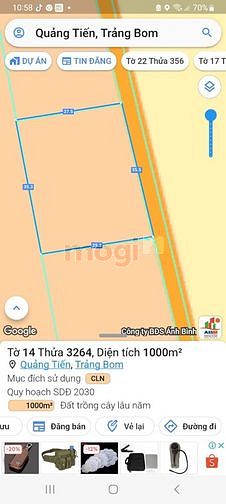 Bán 1000M Xã Quảng Tiến, Huyện Trảng Bom, Đồng Nai