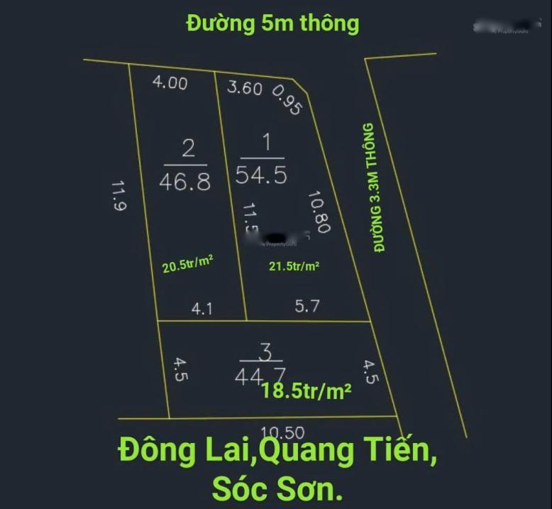 Cần Bán Nhanh Nền Đất 47 M2, Mặt Tiền 6M Tại Quang Tiến - Sóc Sơn - Hà Nội, Giá 846 Triệu