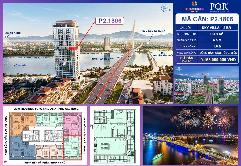 Bán Căn Hộ Hạng Sang Sun Cosmo Da Nang Apartment 3 Beds Giá 6.7 Tỷ